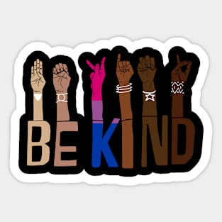 Be kind hand sign language lesbian lgbt pride Sticker